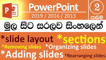 Microsoft PowerPoint for Beginners - Part 02 (Sinhala) - v2019 / v2016 / v2013