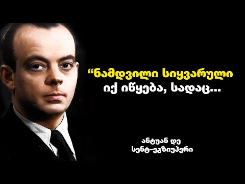 ანტუან დე სენტ–ეგზიუპერი - ფრანგი მწერლის საოცარი ფრაზები და ციტატები  სიყვარულზე და ბედნირებაზე