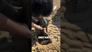 Digging out a giant Razor Clam..