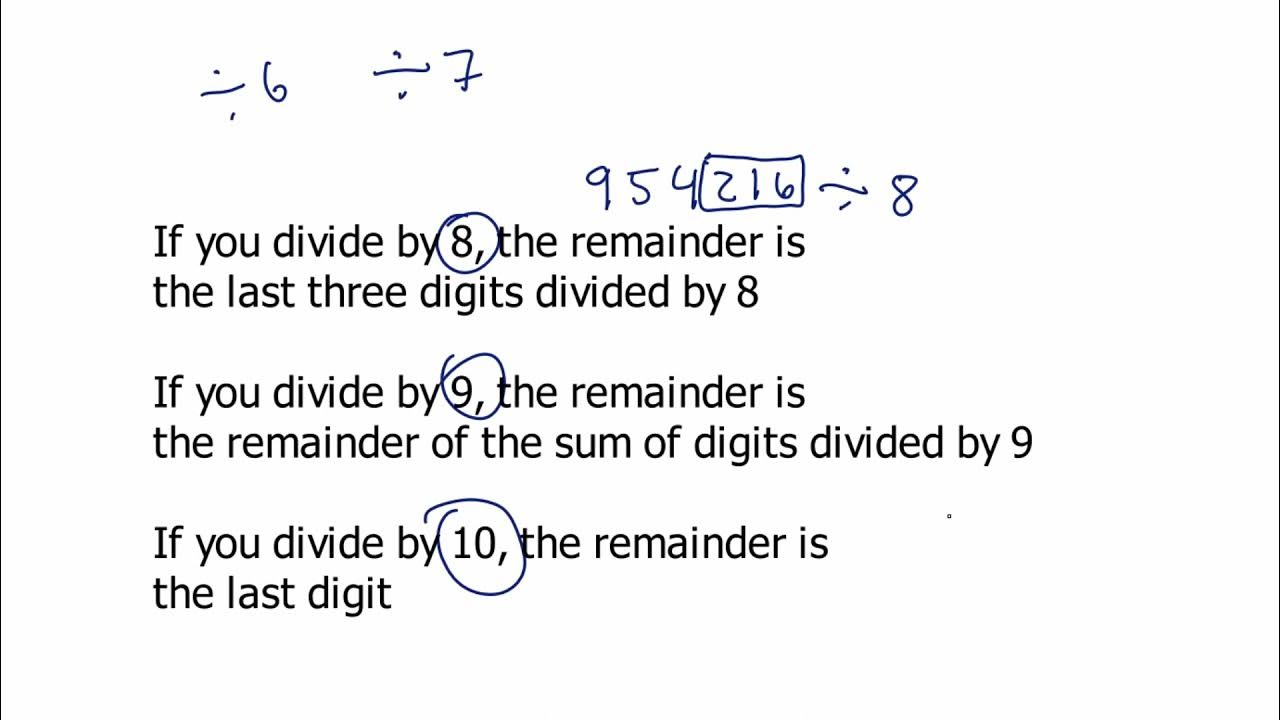 Remainders from 810 Elementary Number Sense TMSCA YouTube