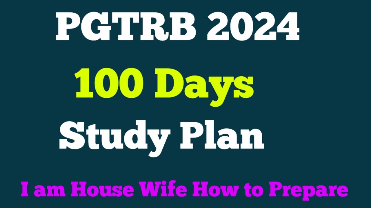 pg-trb-2024-100-days-study-plan-youtube