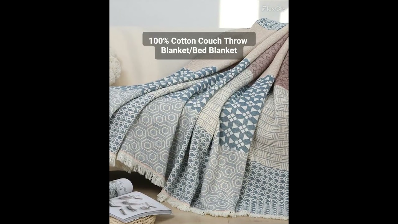 100% Cotton Couch Throw Blanket 