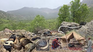 The hardest nomadic day | Rebuilding a tent in nature, returning to nomadic life with strength,
