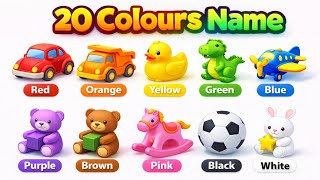 20 Colours Name English and Hindi | Preschool Color Learning 🎨👶 JOJO WALA COLOUR
