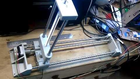 Printed cnc foam cutter first gantry test