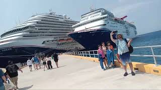 CARNIVAL JUBILEE SHIP, THE SHIPS ARE ALL LINED UP TOGETHER, WHAT A MAGNIFICENT SIGHT #carnivalcruise