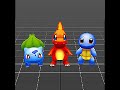Pokémon Voices Test (Kanto Starters) #nintendo #nintendoswitch2 #pokemon #blender #3danimation