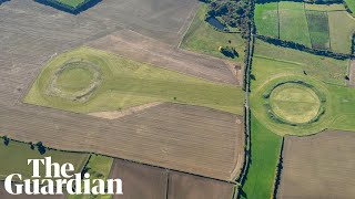 The Thornborough Henges: drone footage shows enormous ancient burial site in North Yorkshire