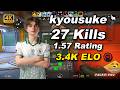 🔥kyousuke (27-14) 5-Stack avg 3.4K ELO | Nuke POV | Jun 5, 2026