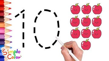 For kids number | 유아와 아이들을 위한 숫자배우기 | 1 부터 10까지 세는 방법 - 심플컬러