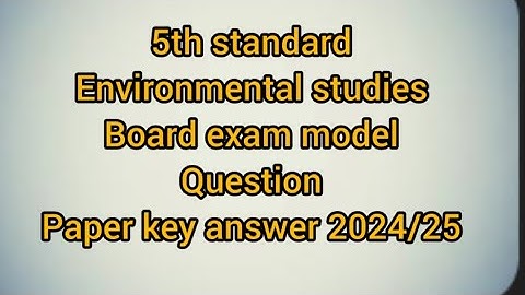 5th standard environmental studies EVS  board exam model question paper key answers 2024-2025