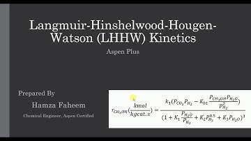 Langmuir-Hinshelwood-Hougen-Watson (LHHW) Kinetics || Aspen PLUS