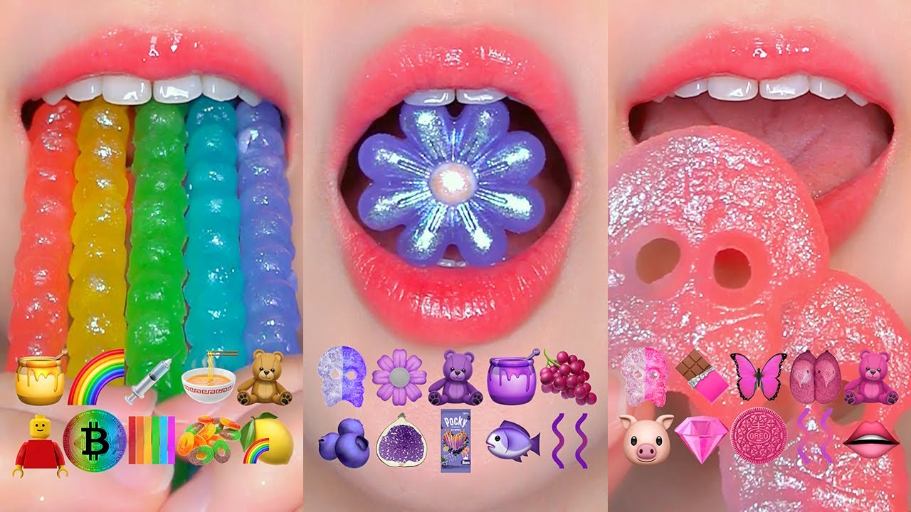 ASMR 1 HOUR EMOJI FOOD CHALLENGE (Satisfying & Relaxing) 1시간 이모지 먹방 모음집 EATING SOUNDS MUKBANG