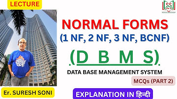 MCQs VIDEO | NORMAL FORMS | NORMALIZATION | DBMS | RPSC ACP EXAM 2024 | SURESH SONI