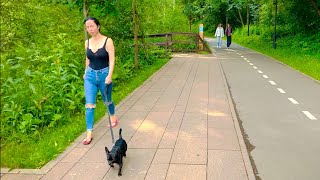 [4K] Walk in a Moscow park 🌳 Yauza river