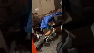 Homeowners watch their ceiling collapse