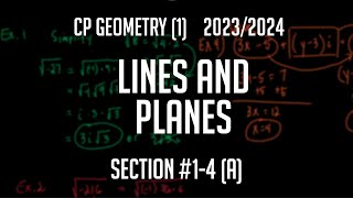 CP Geometry (1) Section 1-4 (a) "Lines and Planes"
