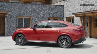 2024 Mercedes Benz GLC 400 e 4MATIC Coupe PHEV-Patagonia Red-Exterior Interior and Driving
