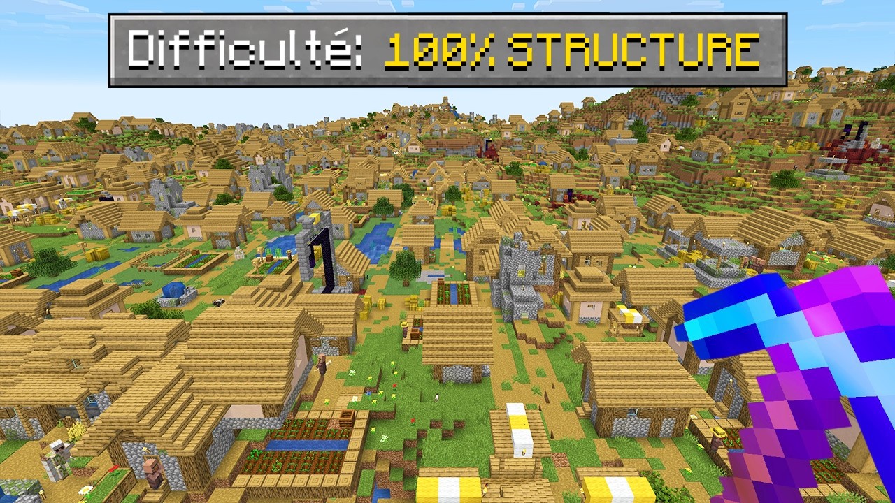 Finir Minecraft mais les STRUCTURES sont 100x PLUS GRANDES..