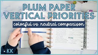 Plum Paper Vertical Priorities on Discs Weekly Planner Review Compare Colorful and Neutral Colorways