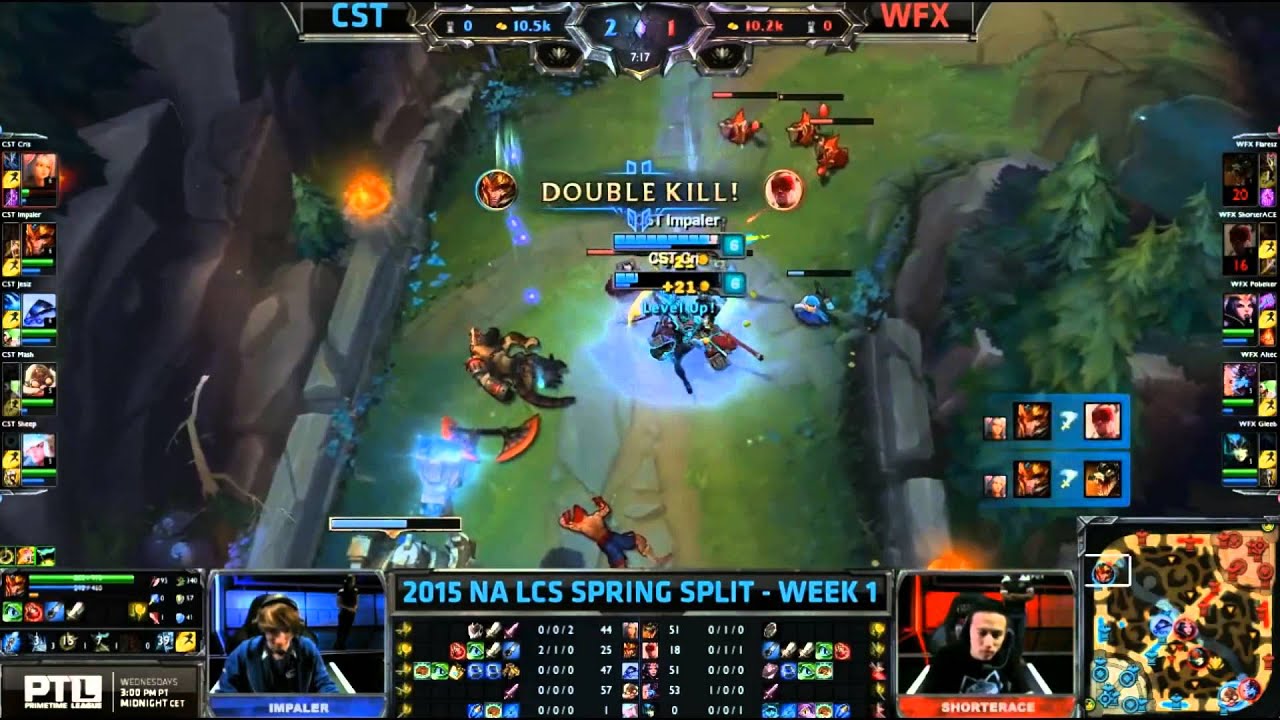 CST Impaler Doublekill Countergank Toplane - CST vs WFX Game 1 (NA LCS Spring 2015)