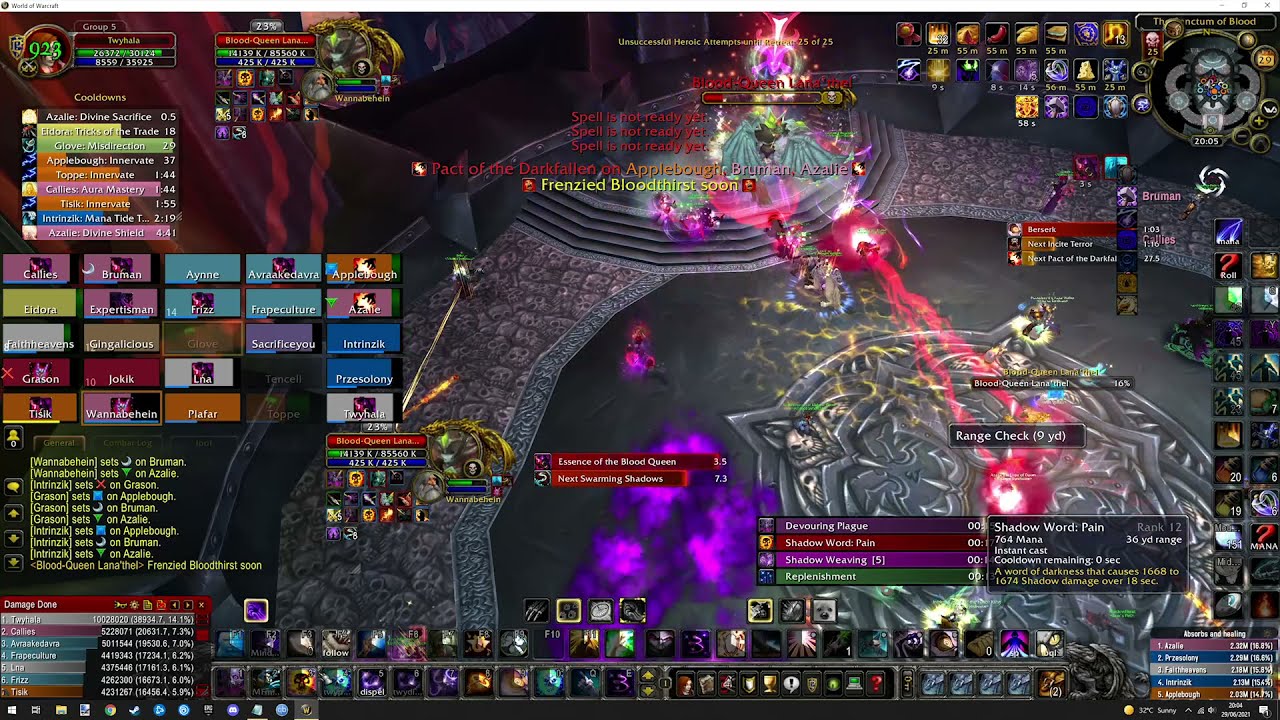 Blood-Queen Lana'thel 25hc - How to get first bite on shadowpriest