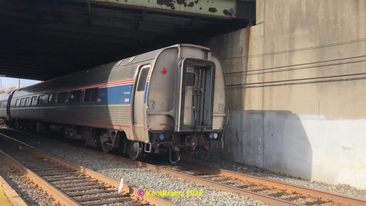 Amtrak 449 LSL with #95 leading flies through West Newton, MA (again)