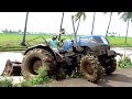 CRAZY "New Holland" 4710 W4 Tractor Puddling with Rotavator! NEW HOLLAND Tractors For Kids