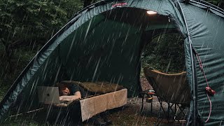 Camping in Heavy rain | Perfect way to fully enjoy solo camping | rain asmr | Hilleberg Atlas