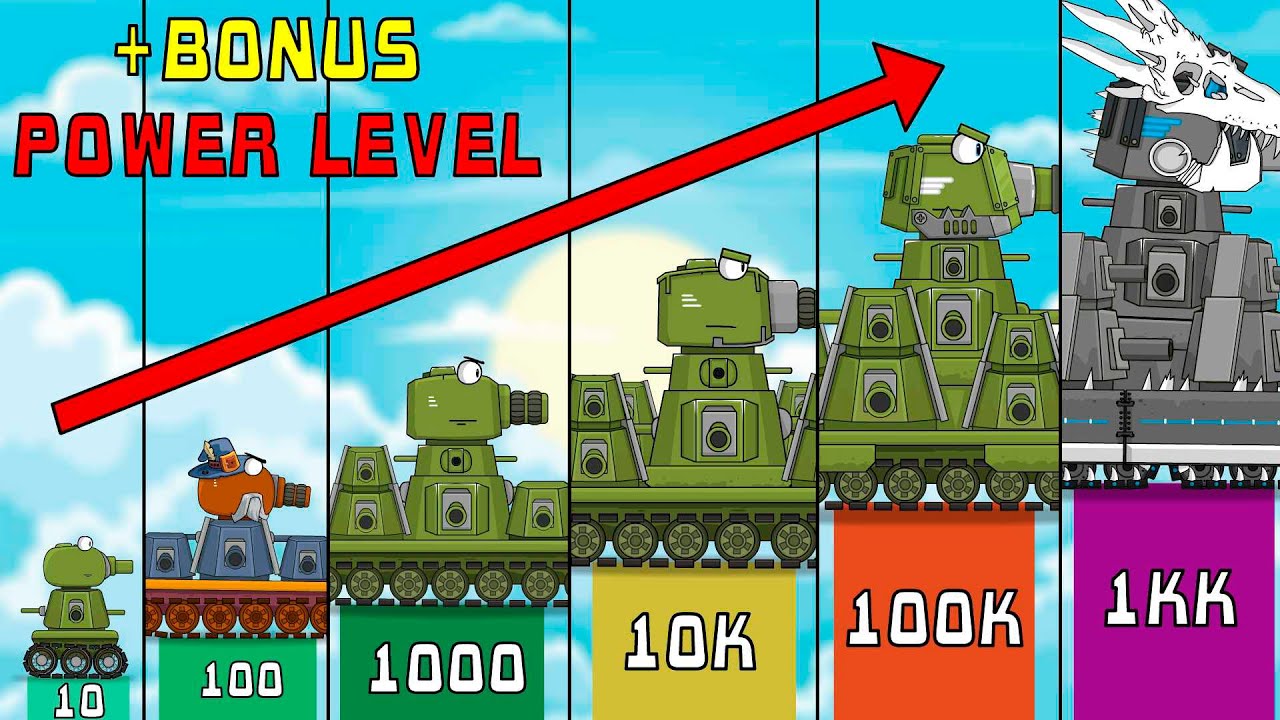 All series - KV-44 2.0 leveling and hybrids + BONUS power level: Cartoons about tanks