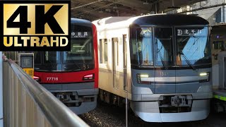 (4K UHD)Trains at Naka-Meguro, Tokyo, 03/01/2023