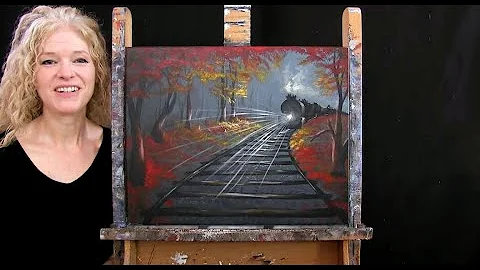 Learn How to Draw and Paint "AUTUMN TRAIN" - Paint...
