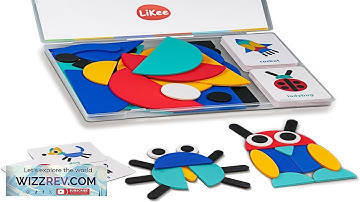 LiKee Open Ended Wooden Shape Puzzles (36 Blocks&60 Cards) for Toddlers 3+