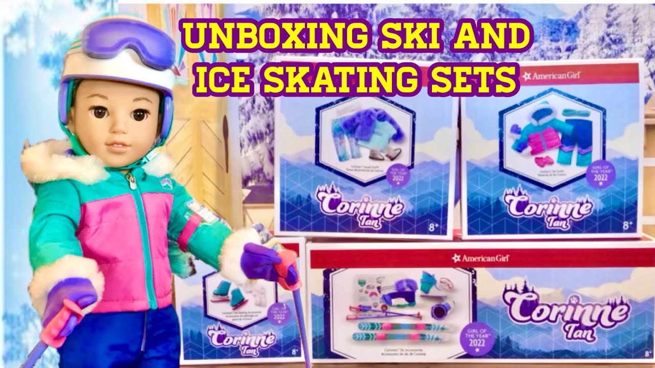 Распаковка куклы American Girl года GOTY 2022 Корин Тан, лыжи, фигурное катание, аксессуары
