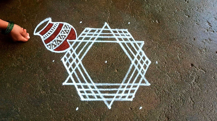 Pongal pot rangoli 2022|sankranti Muggulu|5*3 dots pongal paanai kolam| Bhogi Beautiful rangoli