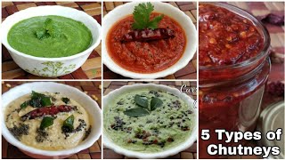 5 तरीके की बहुत ही आसान और Authentic Chutney की रेसिपी |5 Types of Chutney Recipe |Recipes With Riya