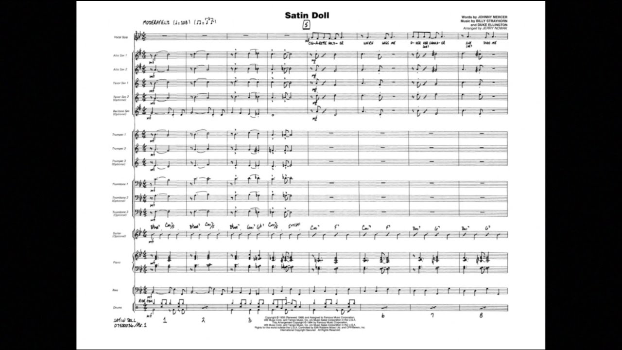 ボーカル ビッグバンド譜面:Satin Doll ボーカル ビッグバンド譜面