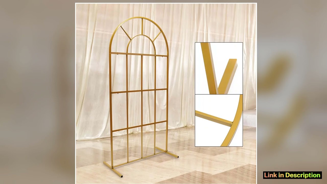 Gold Metal Arch Wedding Stand Party Decor 200cm Height Easy Assembly for Weddings Parties Garden