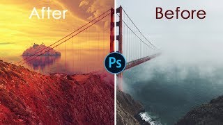 Advanced Manipulation of Golden Gate Bridge in Photoshop - Adding Island
