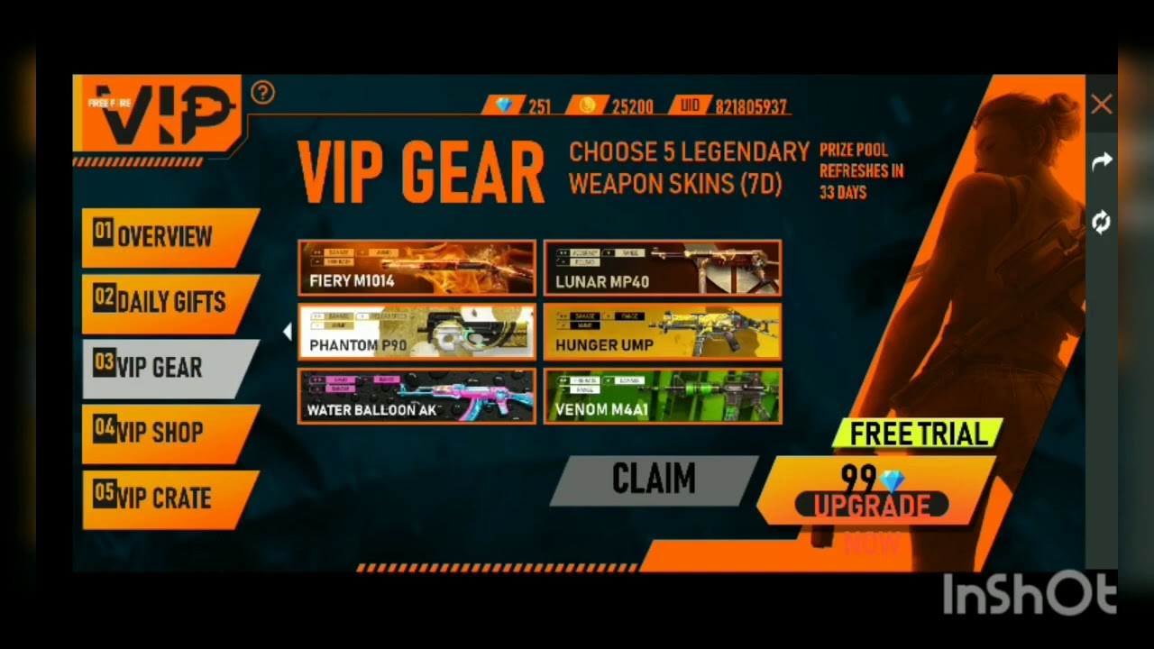 Free fire new VIP shop overview