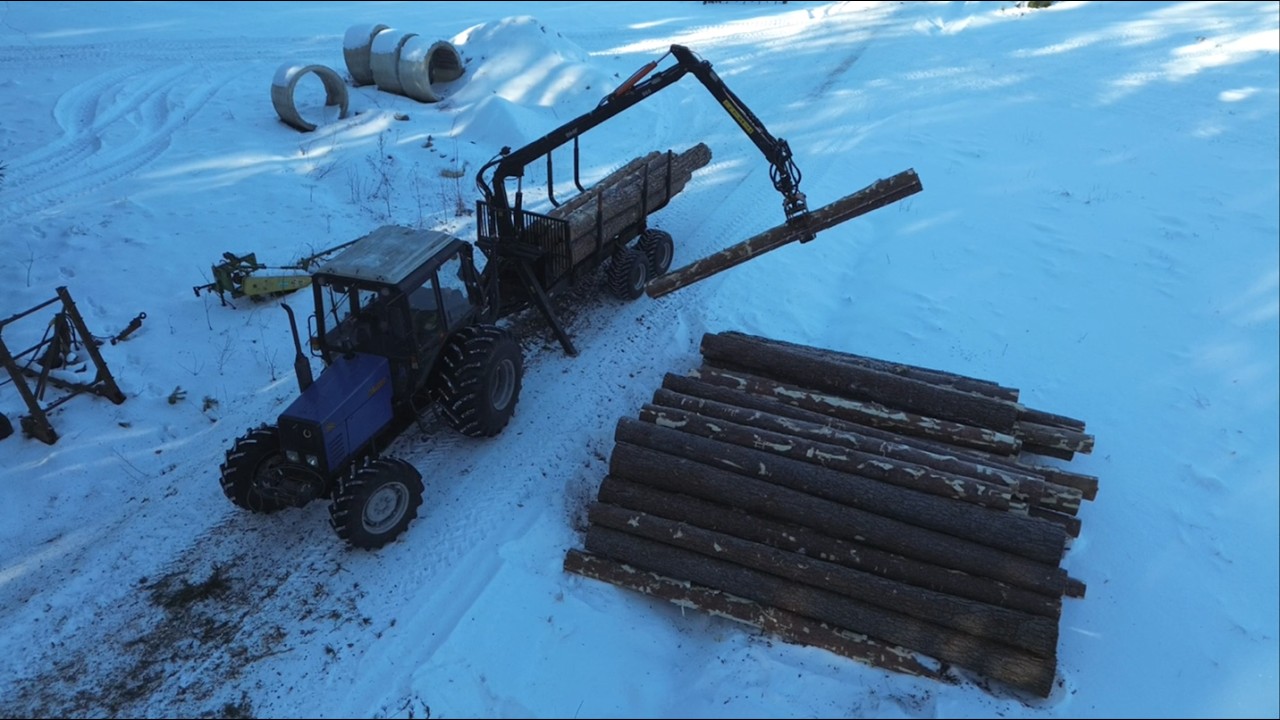 MTZ 820 Timber Hauling | Drone View