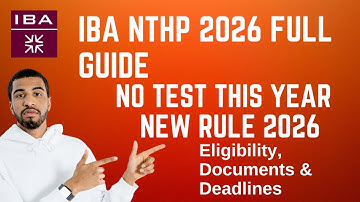IBA NTHP 2026 — COMPLETE Guide (Eligibility, Docs, Deadlines)