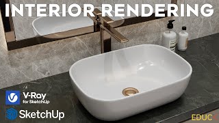 Create Bathroom Visualization in VRay for SketchUp | Interior Rendering Tutorial. From Zero to Hero