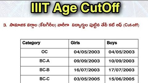 IIIT Age Cut Off|IIIT Basara Phase2 2020|IIIT BASARA PHASE2 LIST|IIIT Telangana|BASARA IIIT PHASE2