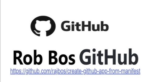 GitHub App from manifest -  demo