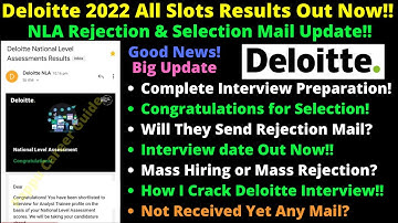 Deloitte 2022 Results Out Now for Analyst Trainee | NLA Rejection & Selection Interview Preparation🔥