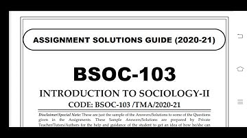 BSOC 103 Ignou Solved Assignment 2020-21