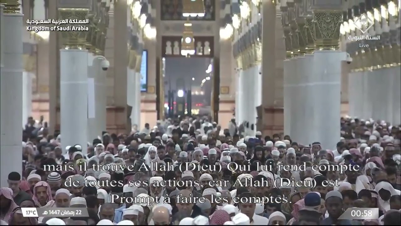 صلاة التهجد من #المسجد_النبوي_الشريف بـالمدينة المنورة ليلة 22 #رمضان 1447هـ