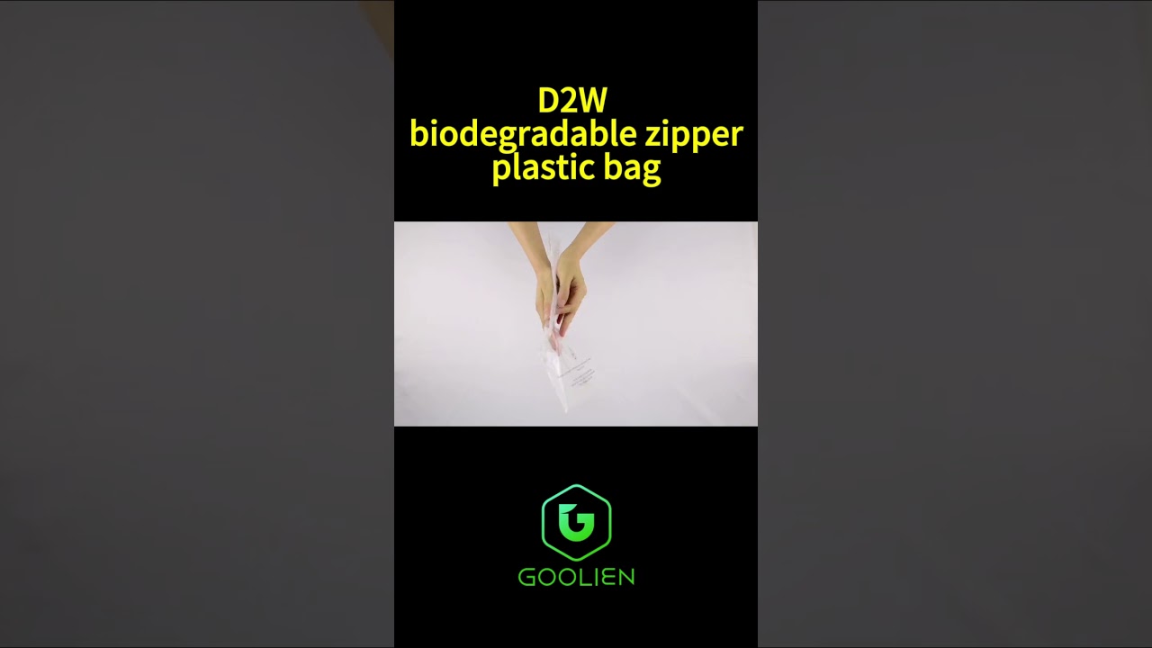D2W biodegradable custom printing eco-friendly material transparent zipper plastic bag