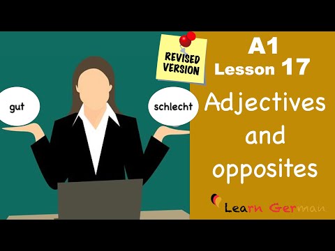A1 - Lesson 17 | Adjectives and Opposites | Adjektive und Gegenteile | Learn German